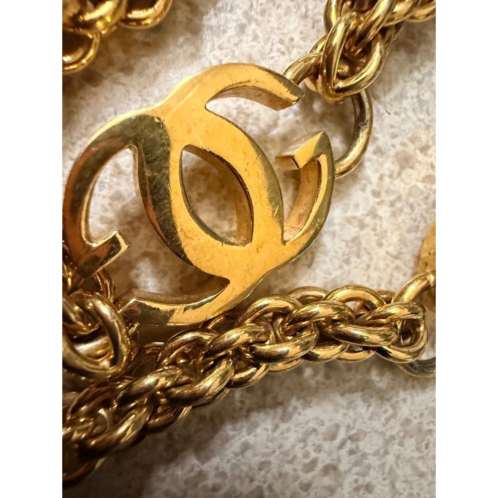 Vintage GUCCI Interlocking 70 CM GG Chain Belt Gold Tone Designer Authentic 212g - Picture 5 of 8